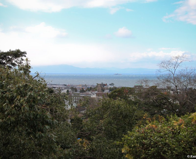 Hikone, View on Lake Biwa from Hikone Castle Hikone, View on Lake Biwa from Hikone Castle