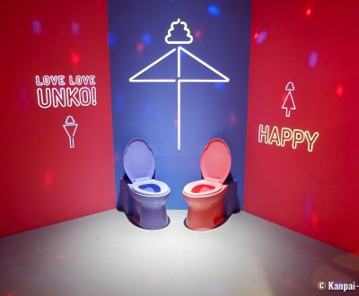 Unko Museum (Tokyo), Display of 2 colored toilets for couple photo shoot