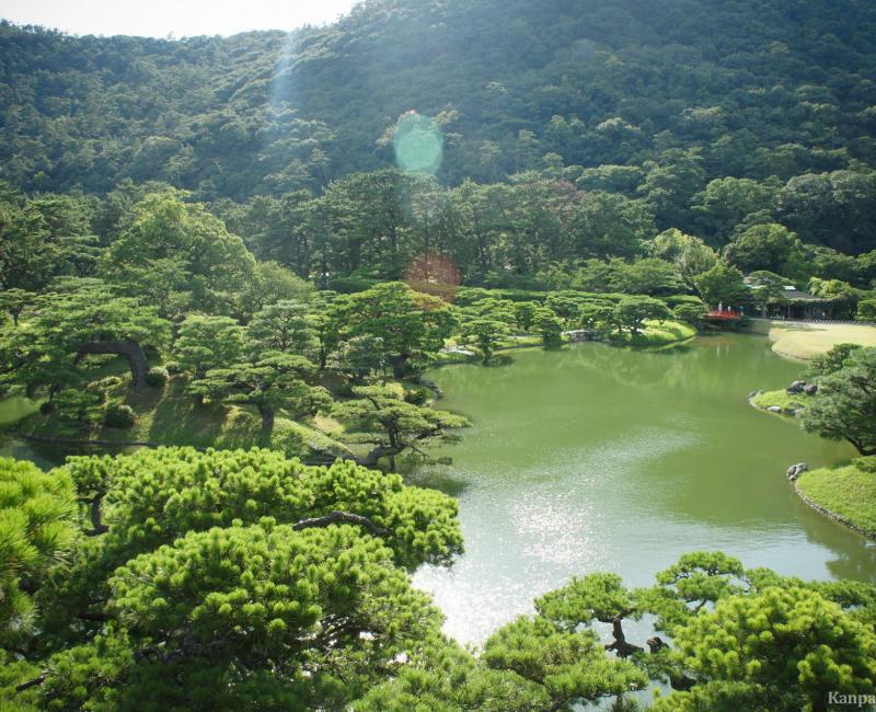 Ritsurin Koen (Takamatsu), Elevated view on the park Ritsurin Koen (Takamatsu), Elevated view on the park