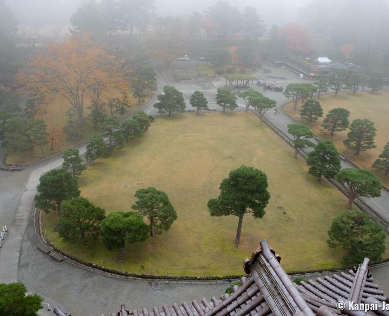 Aizu-Wakamatsu, Tsuruga Castle, View on the park from the keep's observatory