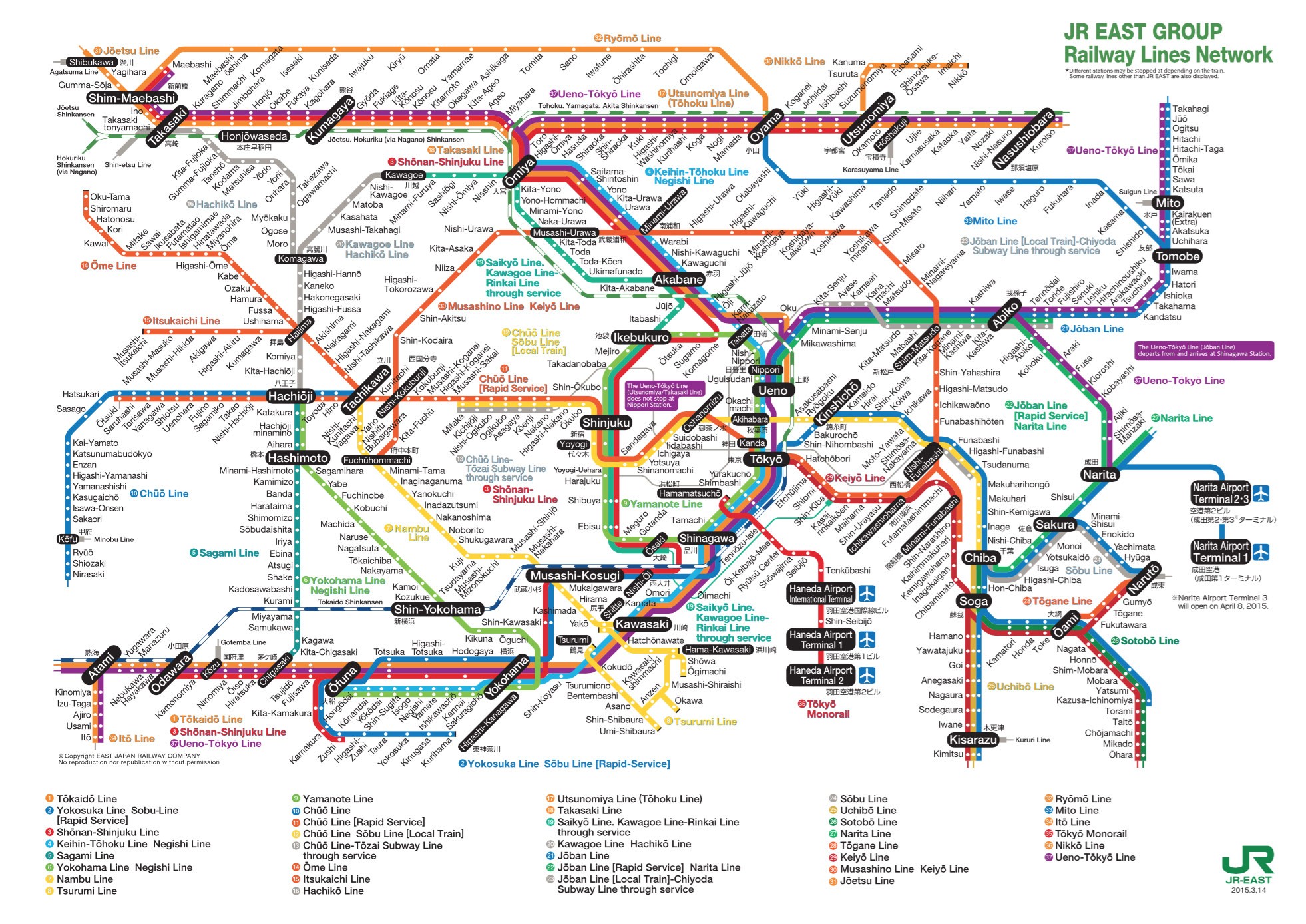 Tokyo Train System Map