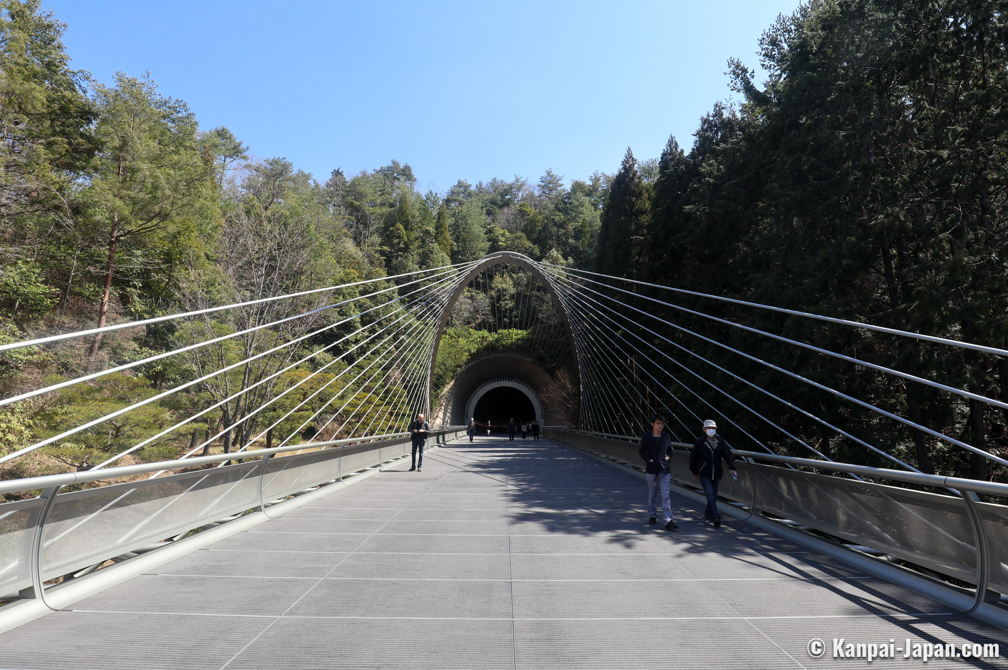 Miho Museum bridge and tunnel, Tunnel exit and bridge leadi…
